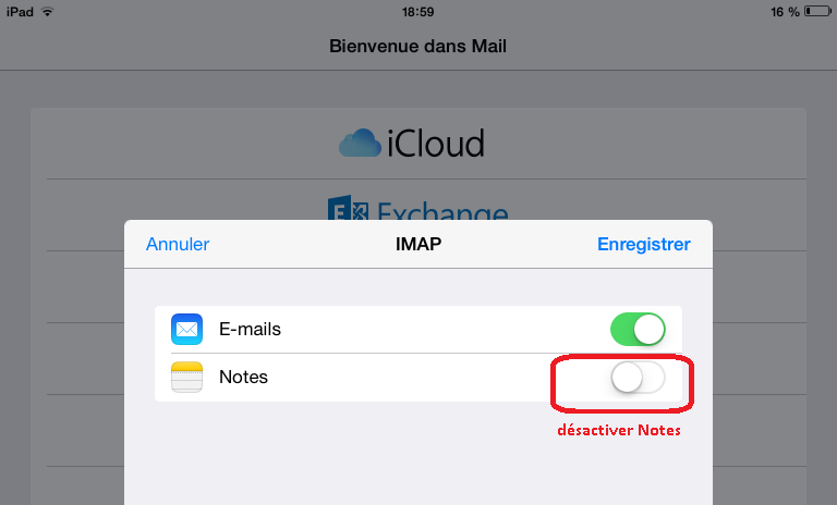 Exemple de configuration Mail Apple IPAD2 - IOS 8 - 4