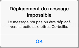 Si vous avez ce message d'erreur lors de la suppression d'un e-mail :