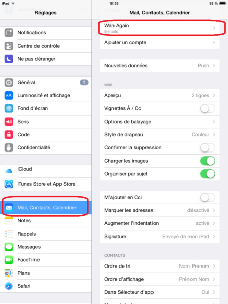 Exemple de configuration Mail Apple IPAD2 - IOS 8 - 8