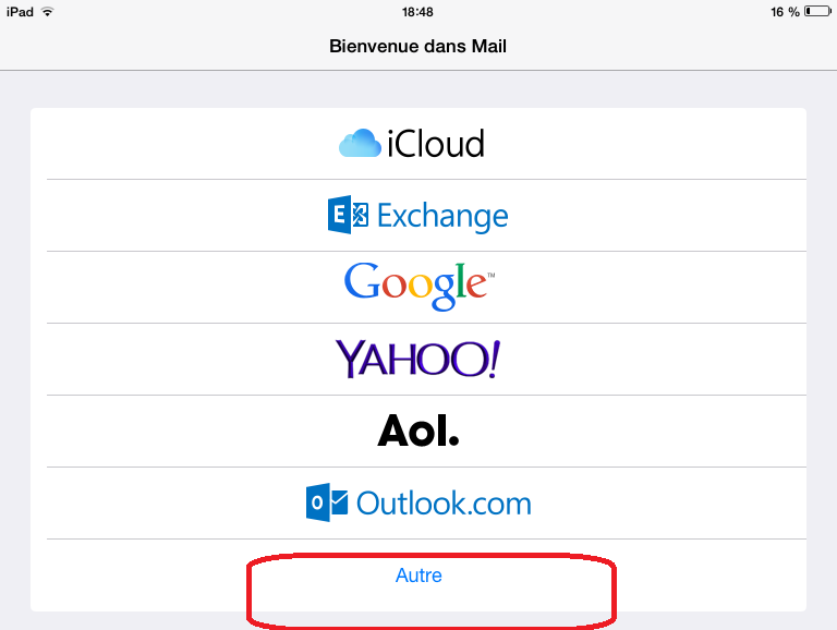 Exemple de configuration Mail Apple IPAD2 - IOS 8 - 2